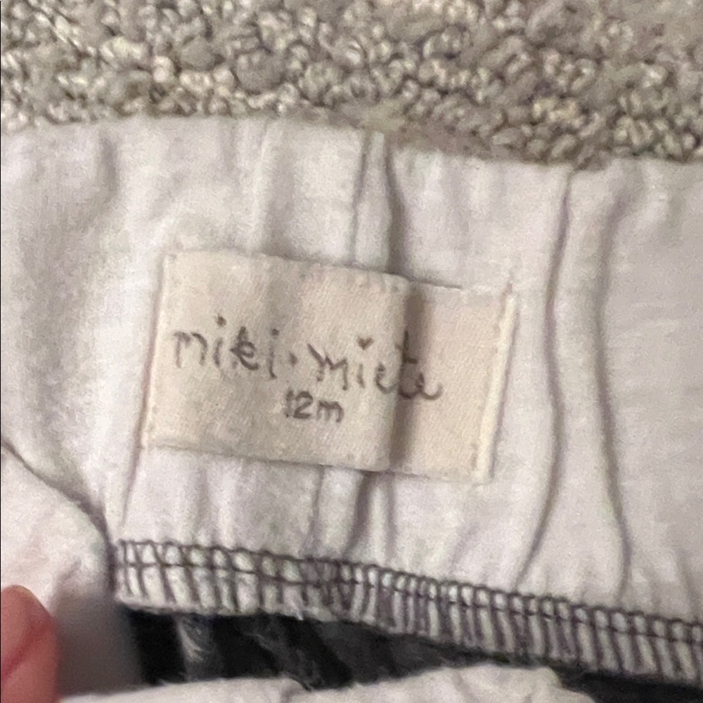 Miki Miette Baby Girl Grey Shorts with Pastel Side Stripes 12M Spring summer - Picture 2 of 4